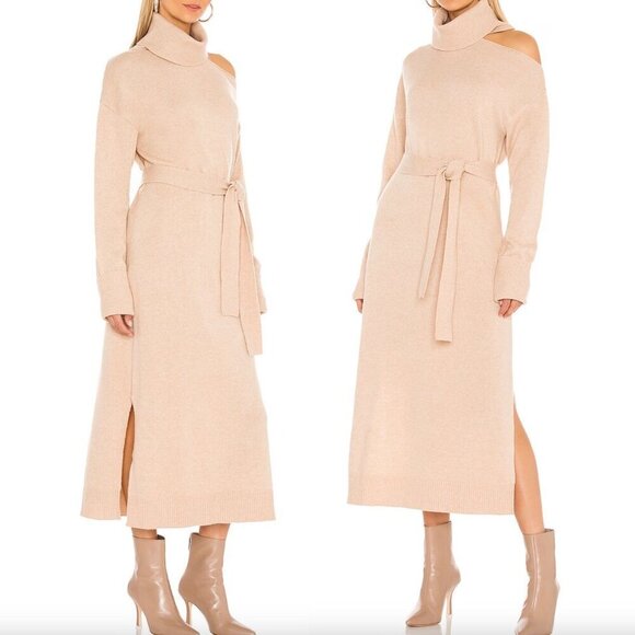 Paige Midi Sweater Dress Knit Wool Blend Turtleneck Small - Picture 2 of 11